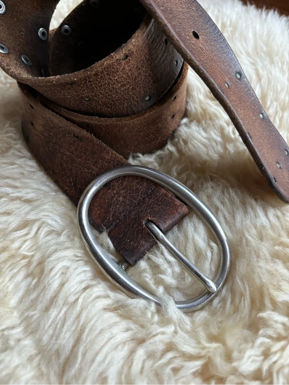 Vintage Distressed Leather Belt